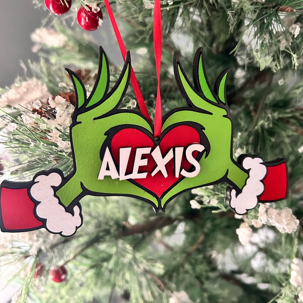 Personalized grinch ornaments